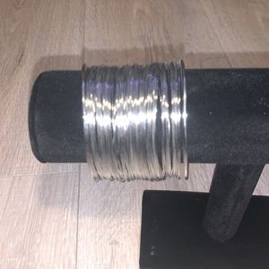 Silver finish bangle wire bracelet